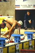 AIS swimmer Zane King competing