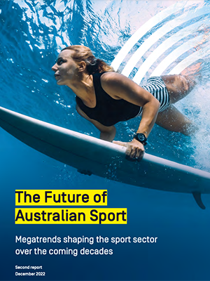 Front cover of the Future of Australian Sport 2022 report 